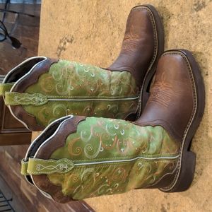 Justin square toe leather boots